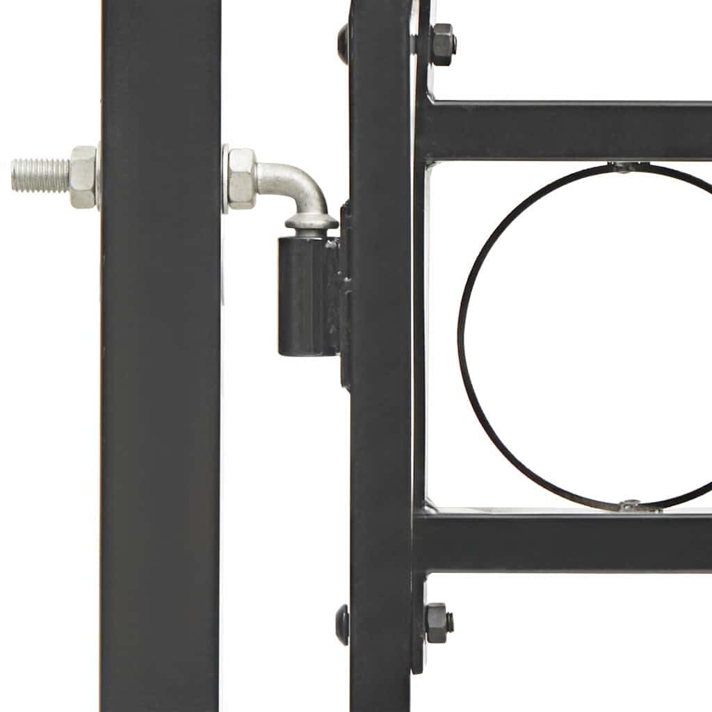 Portillon jardín acero negro con tapa arqueada 102 x 125 cm