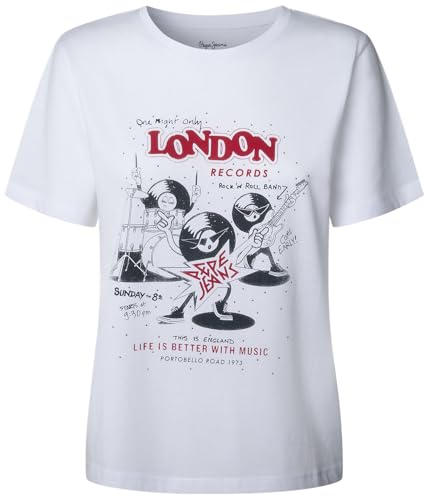 Pepe Jeans Balbina T-Shirt, Bianco (Bianco), XS Donna