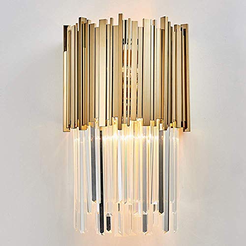 Lámpara de pared led de cristal minimalista posmoderna en acabado dorado retro