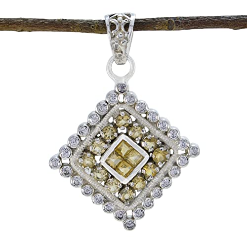 Pendentif en argent citrine le cadeau vintage idéal pour les femmes