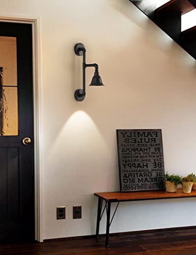 Hgsaeiu Modern Wall Sconces Lighting 8W Led Farmhouse Wall Light Fixtures Industrial Black Indoor Wall Lights Water Pipe Waterproof Wall Lamp For Bathroom, Living Room,Porch,Hallway(3000K-21.7In) #TOP6
