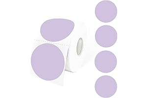 Round Thermal Sticker Labels in Delicate Purple