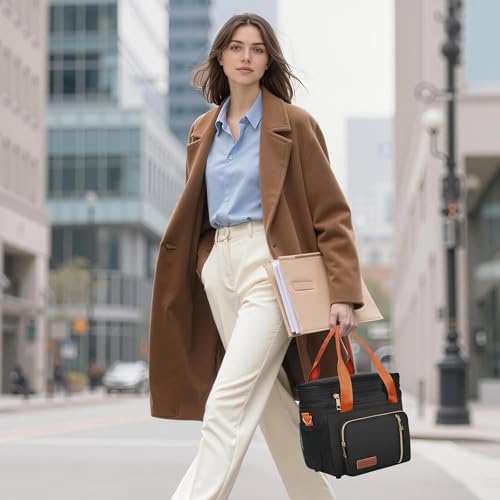 Miycoo Borsa Termica Porta Pranzo, Borsa Frigo 15 Litri, Borsa Doppio Scomparto Pranzo Grande, Termica Per Alimenti Caldi E Freddi Da Viaggio Per Uomo Donna Picnic/Barbecue/Campeggio/Viaggio - 3