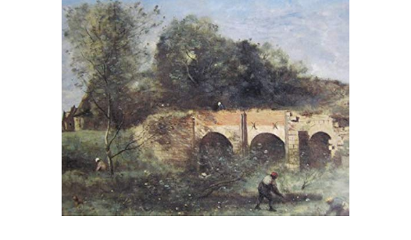 カミーユ・コロー、アルルー＝パリュエル付近の古い煉瓦の橋、希少画集画 カミーユ・コロー、アルルー＝パリュエル付近の古い煉瓦の橋