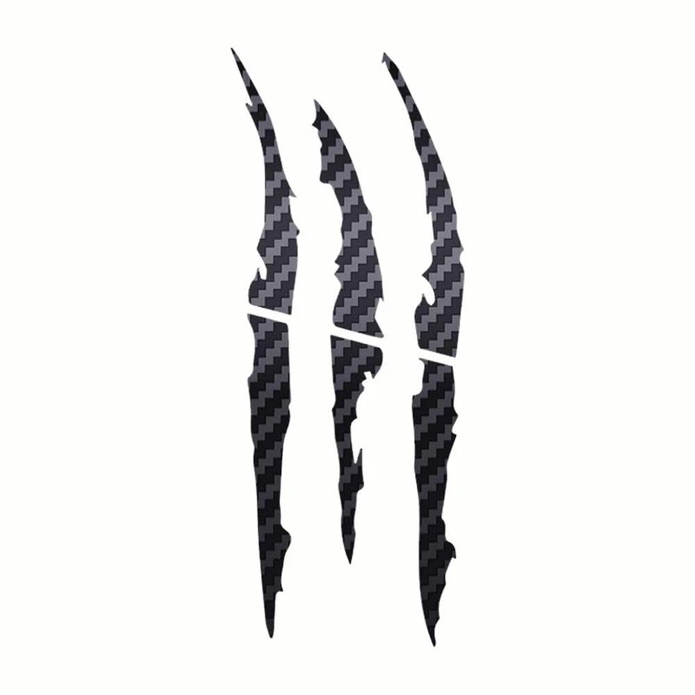 Car Stickers Monster Scratch Claw Marks Carbon Fiber Auto Creative Vinyl Decal(Carbon Fiber)