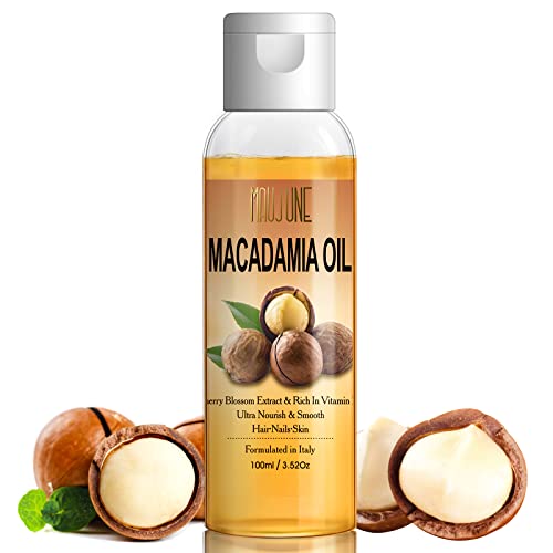 Macadamia Oil Hair Oil, Daily Care Moisturizing Hair Serum, Nails Skin Body Care With Vitamins Oil Rosemary Shea Butter Coconut Oil Infused for anti-Dry, Anti-Frizz