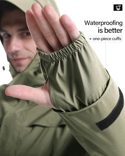 Image of iCreek Rain Jacket Men's Lightweight with Hood Packable Waterproof Raincoat Breathable Antistorm Jacket Windbreaker