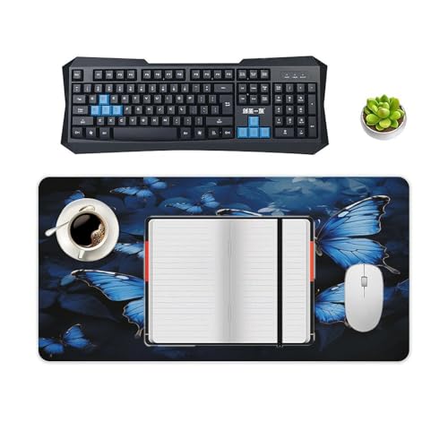 Pad Mouse Extendido Azul con Mariposas Antideslizante miniatura 4