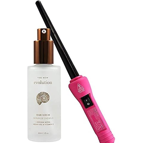 HerStyler 2 pack Evolution Hair Serum and Baby Curls Mini Curling Iron Cover
