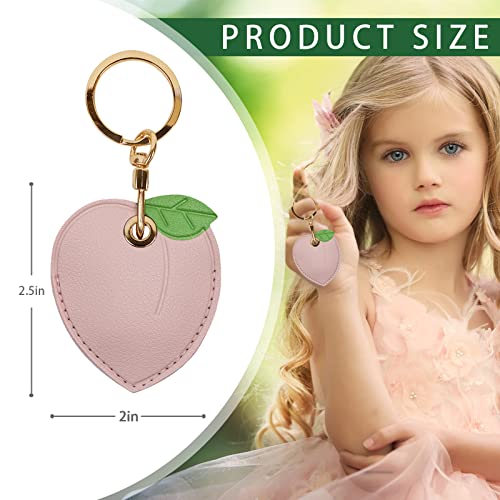 Image of Leather Keychain Case Holder Compatible with Apple AirTag, GPS Airtag Keychain Finder Tracker with Key Ring, Anti-Scratch Protective Air Tag Cover | Leather