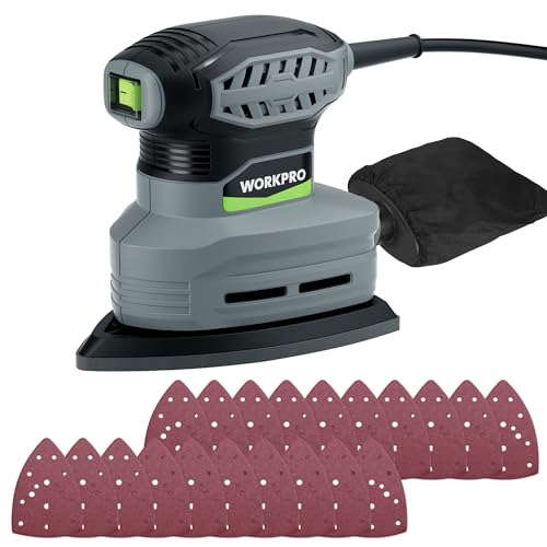 WORKPRO Deltaschleifer, 130W Dreieckschleifer mit Staubabsaugung...