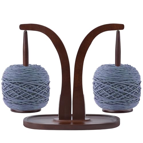 Image of Rose and burlap Strong Magnetic Holds 2.2 lbs Yarn Holder Double (Walnut) | N52 Magnets; Tray Design for storage; Silicone Pads For silence