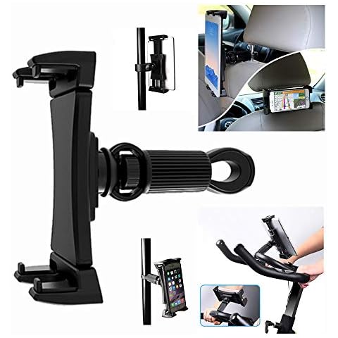 Bike Tablet Holder,Bicycle Motorcycle Tablet Mount Holder Stand 360° Adjustable Bracket for i-Pad Pro, i-Pad Mini,Car Headrest Treadmill Exercise Gym Handlebar Cradle Fit 4.7-12.9 inches (Tablet) Cover