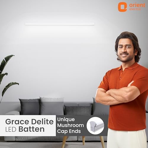 Image of Orient Electric 36W Grace Delite Mushroom LED Batten| 4000 lumens Bright Light Output| LED tubelight for Home| Sleek & Stylish Design| Non-breakable Polycarbonate housing| 6500K, Cool White| Pack of 1
