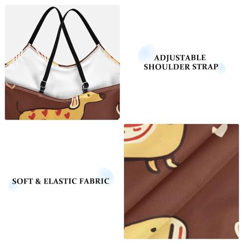 Bolaz Girls Swimsuits One-Piece Bathing Suits Summer Beach Swimwear for 3-10 Years Old-Dachshund Heart Pattern3