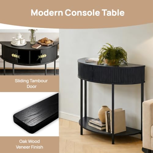 Mesa auxiliar semicircular para pasillo y salones de diseño retro 5
