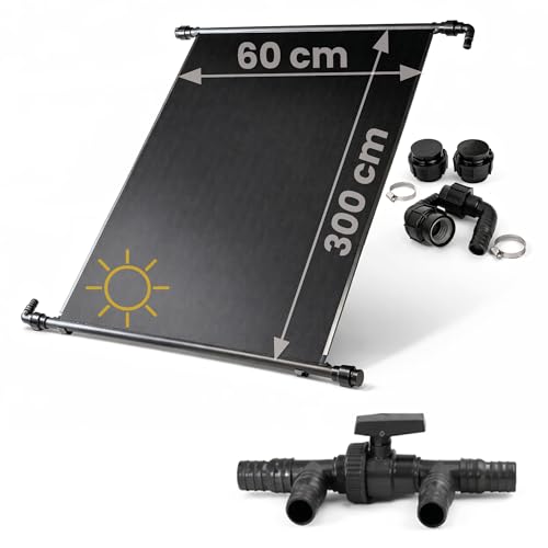 HAF – Solarkollektor als Poolheizung (1x 300x60cm) – Sonnenenergie für Gartenpool, Heizmatte um 10.000 Liter Wasser mit Solar 6°C zu erwärmen – ideale Solarheizung für Schwimmbad (Mit Solarweiche)