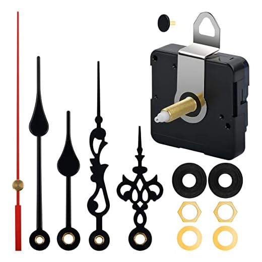 Mecanismo de Movimiento de Reloj de Eje Largo y Alto Torque, Silencioso Mecanismo de Reloj con 2 Pares de Manecillas Cortas para DIY Reparación de Reloj Reemplazo de Piezas