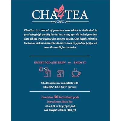 Cha4TEA 36-Count English Breakfast Tea for Keurig K-Cup