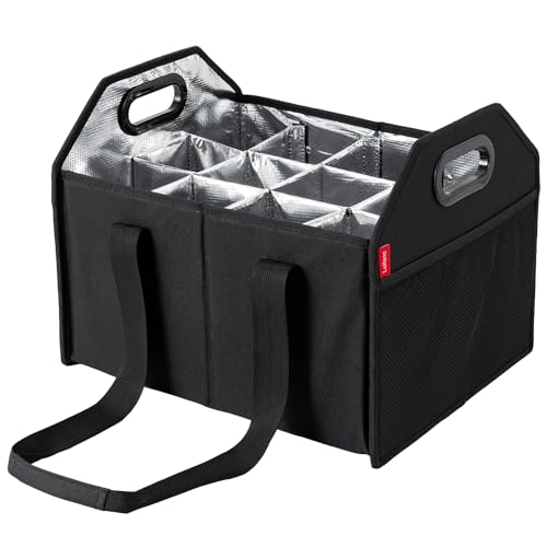 LUILANC Bottle Wine Carrier Collapsible 12 Bottle Storage Box Reusable Portable Carrier Case for...
