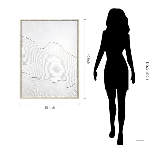 Empire Art Direct Mountain Serenity Heavily Textured Hand Painted White Framed Canvas Wall Art, Ready to Hang, Living Room, Bedroom & Office, 30"x40"x1.5" by Empire Art Direct - Image 8