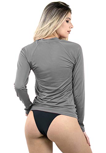 Camisa Blusa Térmica Feminina BOYOU Proteção UV Compressão 037 Cinza (P)