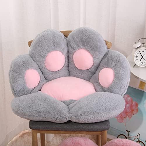 TERUIPE Cat Paw Cushion Plush Home Office Chair Cushion Bear Paw Cute Lazy Sofa Warm Floor Seat Pad Perfect for Holiday Gray