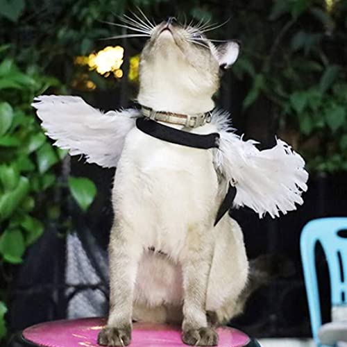 Topofly 6L240719TYH4DNZDUS Dog Cosplay Costumes, Pet Halloween Costume Wing Puppy Cosplay Devil Angel Feathers Wing Photo Props White thumb #2