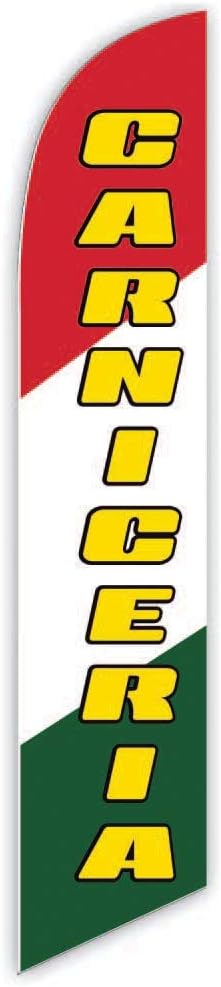 Carniceria (Red/White/Green) Advertising Feather Flag 12ft - Replacement Flag Only (Without Poleset)