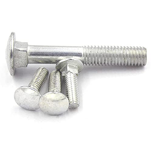 Image of 50 Pcs Carriage Bolts, Coach Bolts,Neck Carriage Bolt, Round Head, Square Neck, Zinc Plated (M4-0.7x12mm)