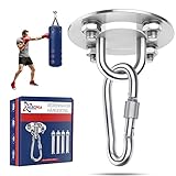 ALECPEA Edelstahl Deckenhaken für Boxsäcke - 400 kg Tragkraft - Bombenfeste Boxsack Halterung - Ideale Deckenhalterung zur Boxsack Aufhängung - Inkl. Deutscher Anleitung