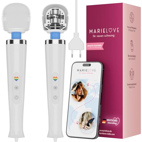 Magic Wand Vibrator mit Kabel & App Steuerung – Netzbetrieb für unendliche Power – Massagestab für Klitorisstimulation & Paare – Sexspielzeug für beide zusammen – 20 Modi & 10 Stärken (Weiß)