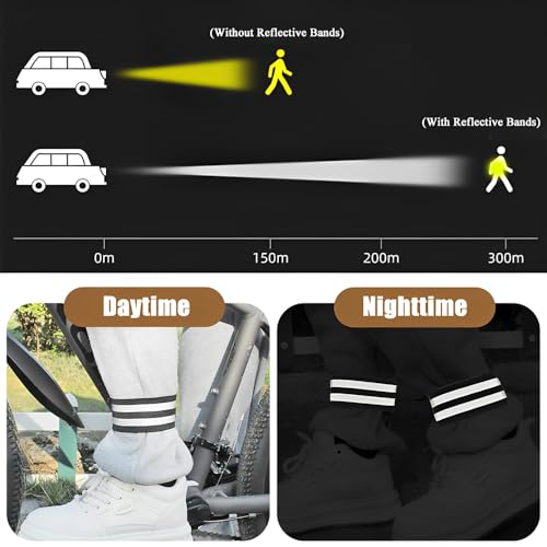 HZXINYI 2 Stück Hosenklammer Fahrrad - Elastisch Reflektorband Sicherheitsband Reflektorbänder, Hosenschutz Fahrrad Reflektierende Bänder Sicherheits Reflektoren Hosenclip für Radfahren Joggen