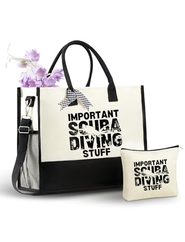 Bolsa tote de lona para mujer para buceo miniatura 1