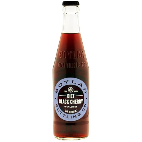 Boylan Craft Diet Black Cherry Soda, 12oz Glass Bottles (12-pack)