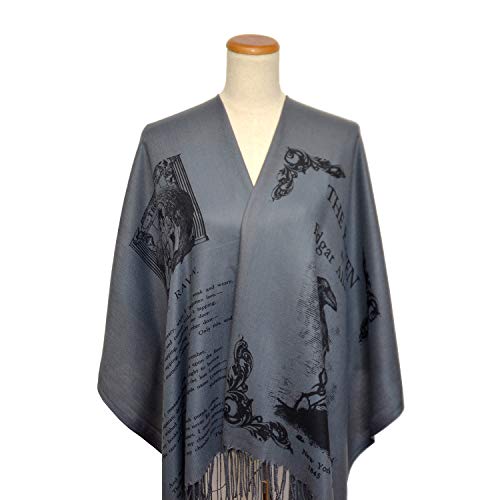 The Raven By Edgar Allan Poe Shawl Scarf Wrap (Bluish Gray) #TOP3