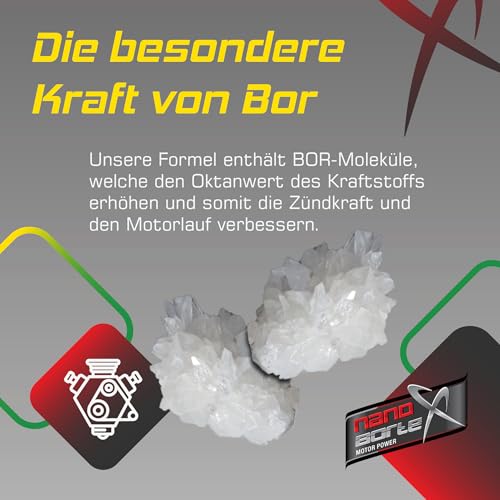 NanoBorTeX Motor Power Set Motorölzusatz Motoröl + Benzinzusatz Additiv BOR Boron Motorschutz 300ml NanoBorX