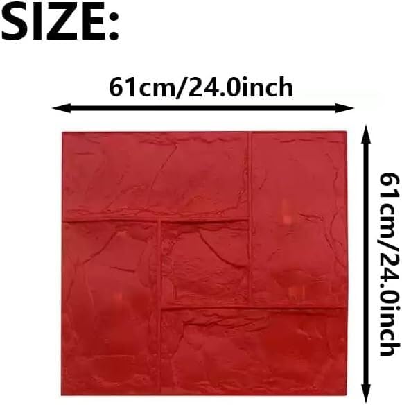 TIST Durable Polyurethane Texture Pad, Single-Layer Concrete Cement Imprint Texture Seal Pad Mold, Decorative Stone Brick Pattern(A)