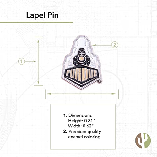 Image of Desert Cactus Purdue University Lapel Pin PUR Boilermakers Made of Metal for Formal Wear, Bag and Hat Jewelry, and Tie Tack