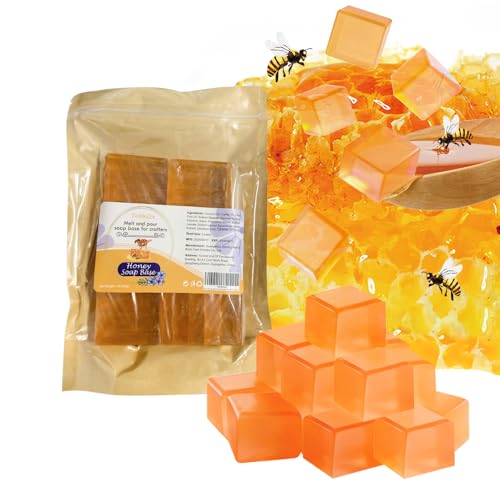 Honey Soap Base Bar,Melt and Pour Soap Base SLS/PEG Free Easy Cutting 1 LB