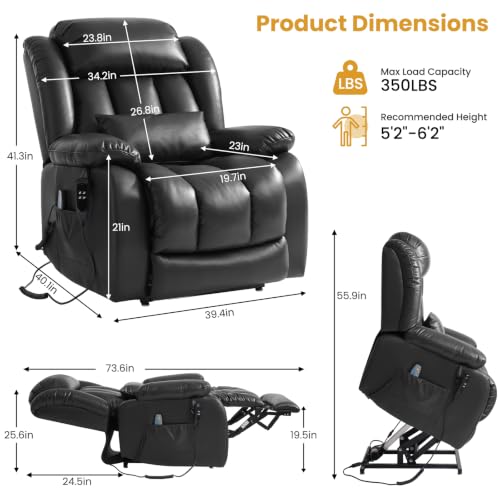 Image of Dual Motor Infinite Position Lay Flat Power Lift Recliner Chair for Elderly