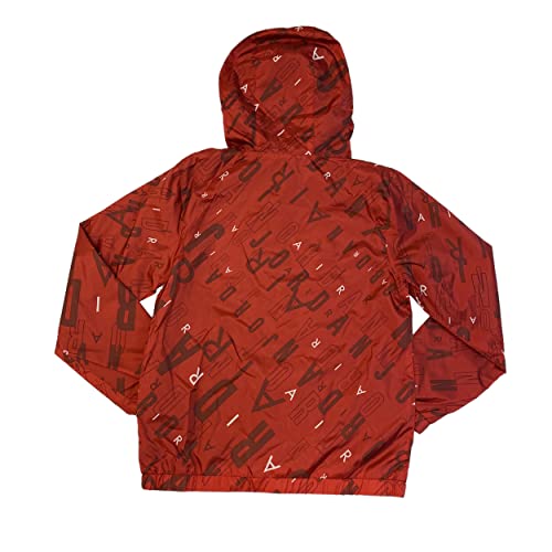 Jordan Boys All Over Logo Windbreaker Jacket in Gym Red with Hood Rain Jacket (as1, alpha, l, regular, Gym red)2