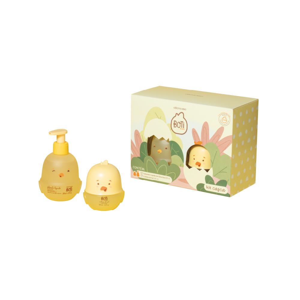 O Boticário Boti Baby Coffret Regalo Bebe y Niños Set con 2 Productos y Caja | Colónia del Sol 100ml y Jabón Liquido 200ml, Probada por Pediatras Fragancia Suave sin Alcohol