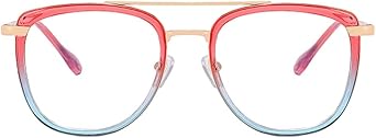 Aviator Glasses for Women, Square Fake Glasses with Clear Lens, Eyewear Glasses Frames