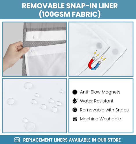 SORTTO Ringless Waffle Shower Curtain with Snap in Liner Set, 71x98, Grey by SORTTO - Used condition - Image 5