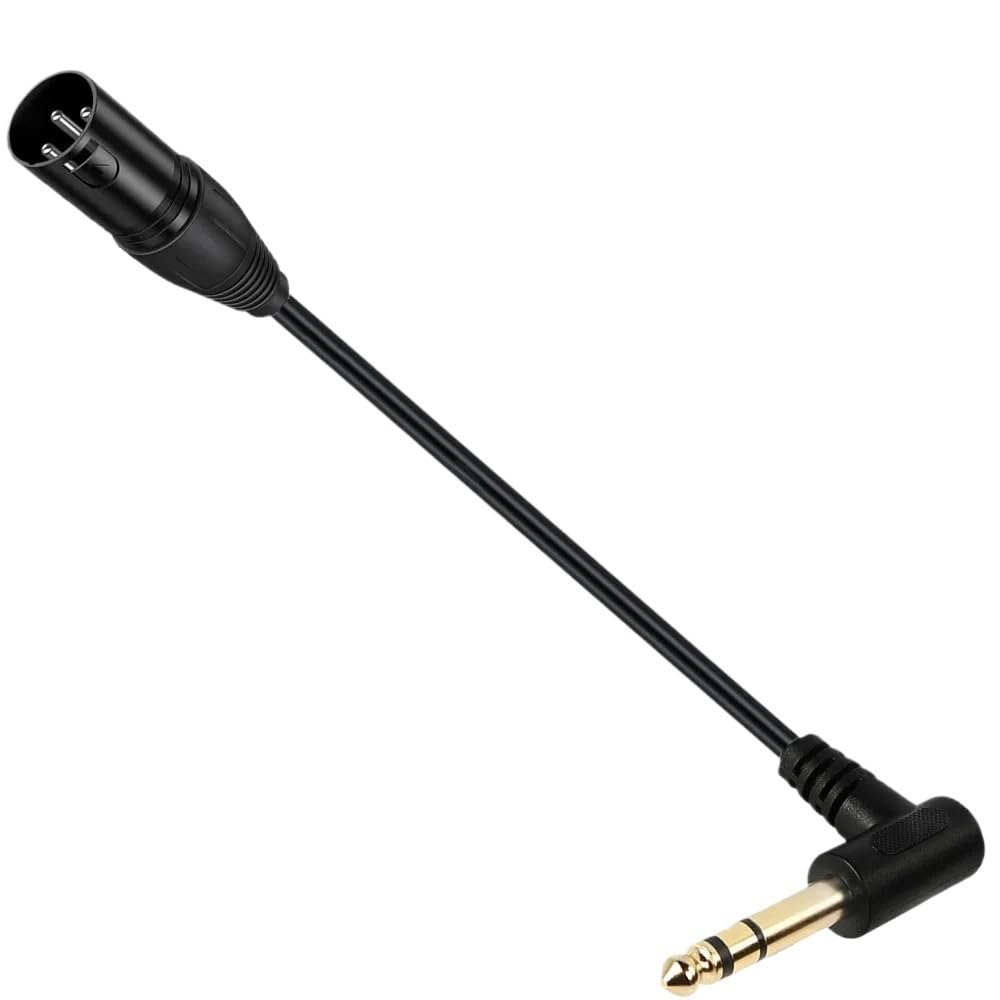 90 stopni kąt prosty 1/4 cala TRS do XLR męski zbalansowany kabel łączący sygnał ćwierć cala do XLR kabel krosowy 0,5 m (6,35 mm stereo żeński)