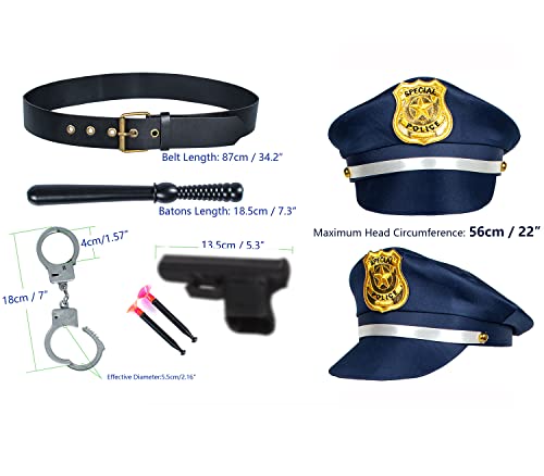 Togrop 7Pcs Police Costume For Kids Boys Cop Accessories Set Party Role Play 3-5T #TOP4