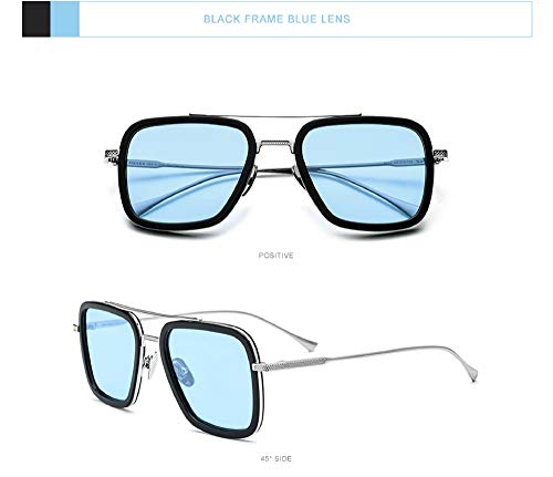 Visions India Edith Square UV Sunglasses Blue - Image 3