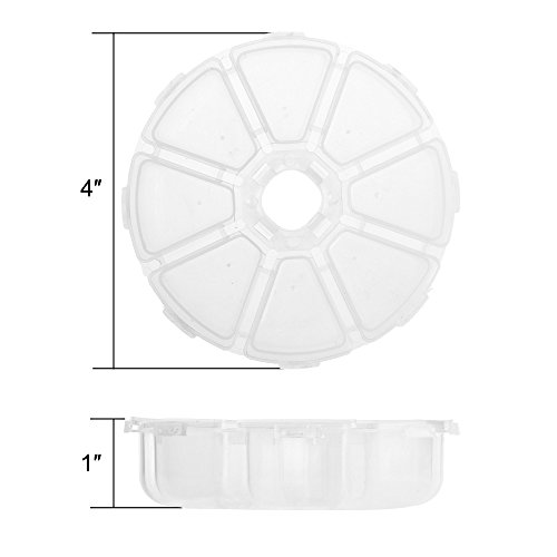 Cosmos ART-CASE 3 Pcs Clear 8 Compartment Round Jewelry Bead Storage Organizer Display Containers Case Box thumb #3