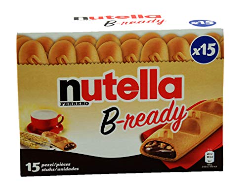 Ferrero: "Nutella B-Ready " A Crisp Wafer Of Bread In The Form Of Mini Baguette Stuffed With A Creamy Nutella 15 Pieces 10.13 Oz (286G) [ Italian Import ] #TOP3